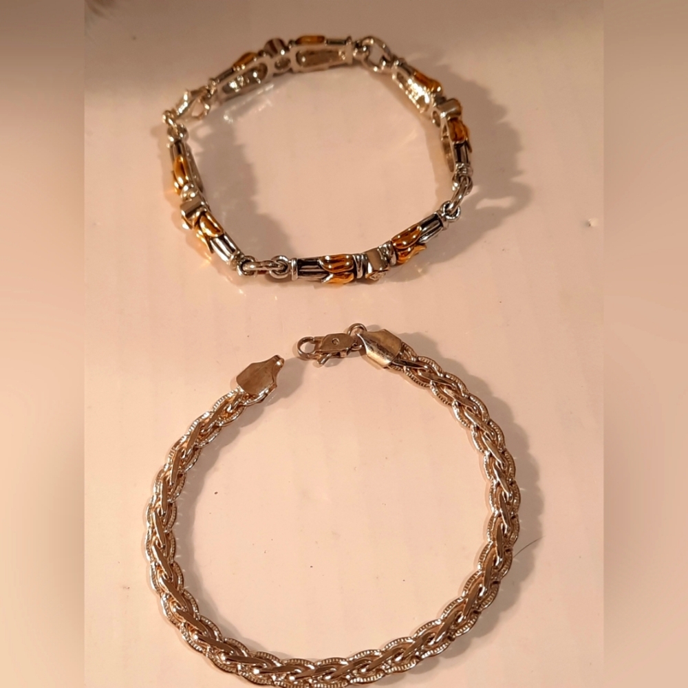 925 Bracelet And Silver Tone With Gold Other Bracelet